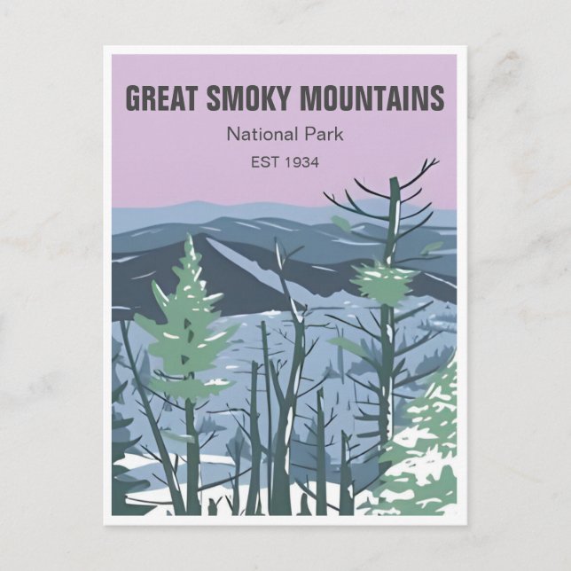 Great Smoky Mountains Nationalpark Vintag Postkarte (Vorderseite)