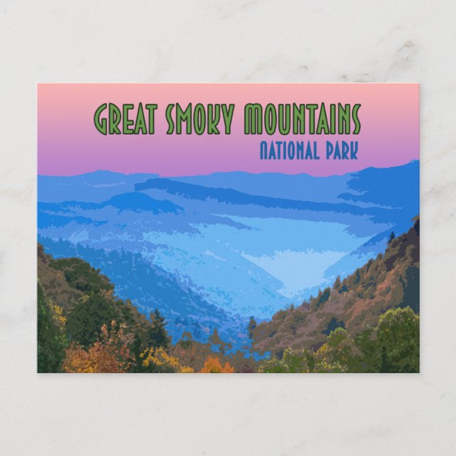 Great Smoky Mountains Nationalpark Vintag Postkarte (Vorderseite)
