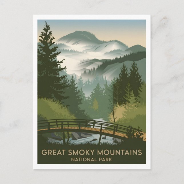 Great Smoky Mountains Nationalpark Vintag Postkarte (Vorderseite)