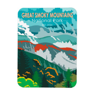 Great Smoky Mountains Nationalpark Vintage Magnet