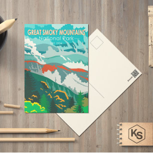 Great Smoky Mountains Nationalpark Vintage Postkarte