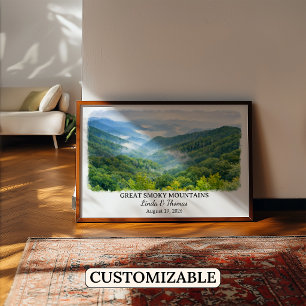 Great Smoky Mountains North Carolina Aquarell Poster