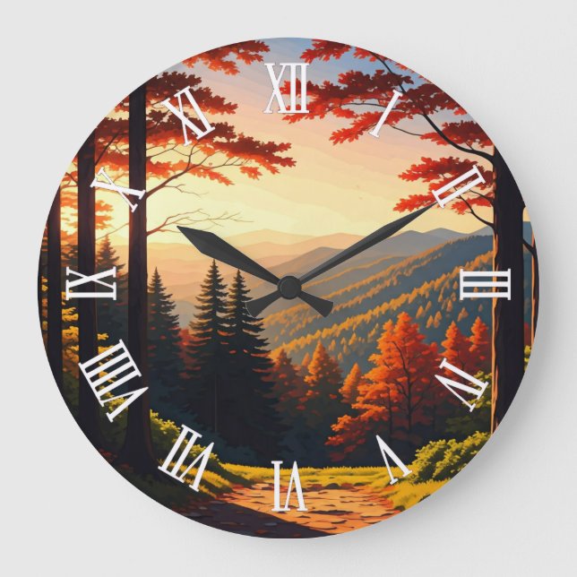 Great Smoky Mountains Souvenir Große Wanduhr (Vorderseite)