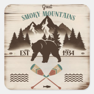Great Smoky Mountains, TN Bär Quadratischer Aufkleber