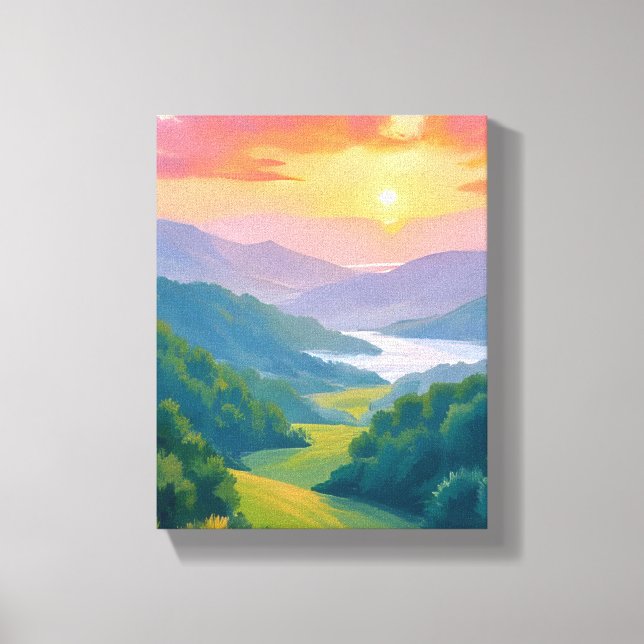 Great Smoky Mountains Travel Painting Leinwanddruck (Vorderseite)