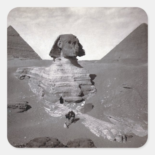 Great Sphinx & Giza Pyramids Necropolis Ägypten Quadratischer Aufkleber (Vorderseite)