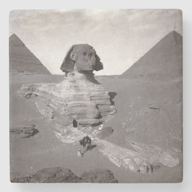 Great Sphinx & Giza Pyramids Necropolis Ägypten Steinuntersetzer (Vorderseite)