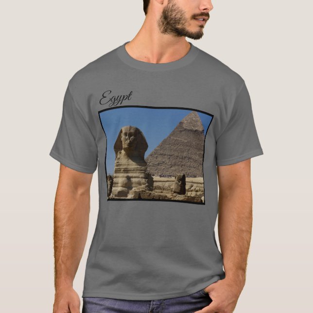 Great Sphinx Statue Giza Kairo Ägypten Foto T-Shirt (Vorderseite)