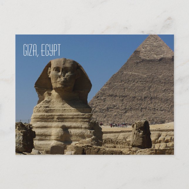 Great Sphinx Statue Giza Kairo Ägypten Reisen Postkarte (Vorderseite)