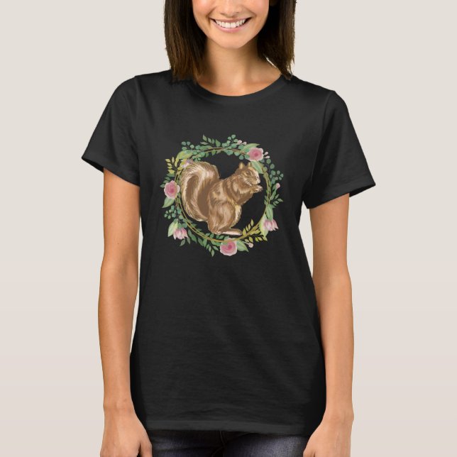 Great squirrel With flower T-Shirt (Vorderseite)