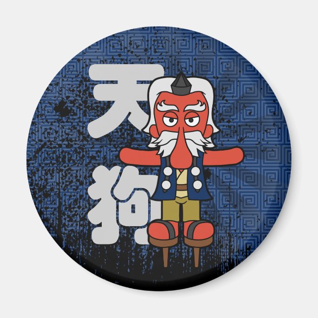 Great Tengu Yokai Grunge Magnet (Vorne)