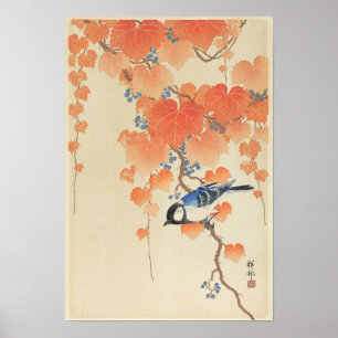 Great Tit on Paulownia Branch von Ohara Koson Poster