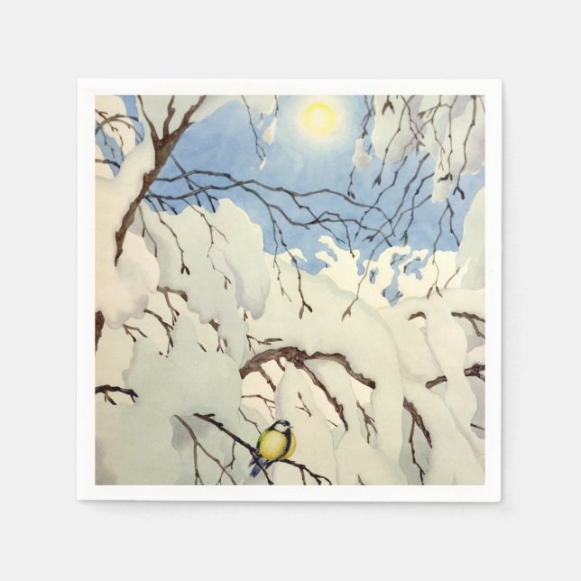 Great Tit - Theodor Severin Kittelsen Serviette (Vorderseite)