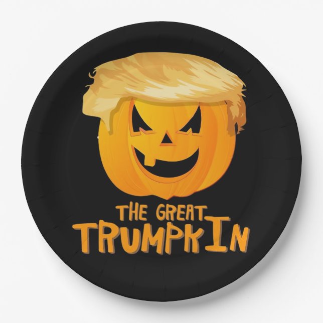 Great Trumpkin Funny Halloween Pappteller (Vorderseite)
