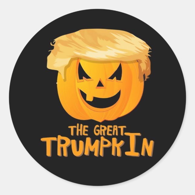 Great Trumpkin Funny Halloween Runder Aufkleber (Vorderseite)