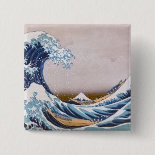 Great Tsunami Wave off Kanagawa Japan by Hokusai Button