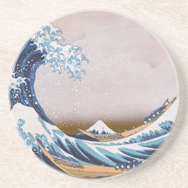 Great Tsunami Wave off Kanagawa Japan by Hokusai Getränkeuntersetzer (Vorne)