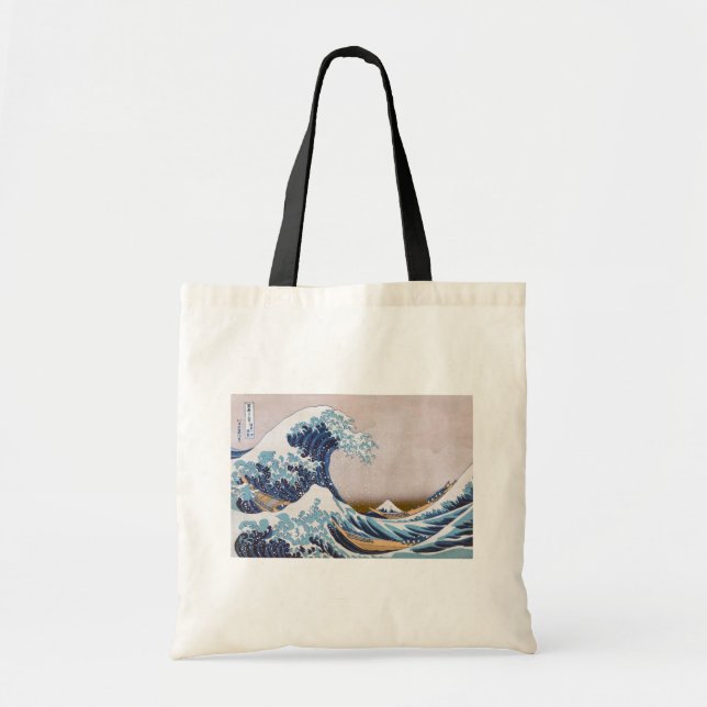 Great Tsunami Wave off Kanagawa Japan by Hokusai Tragetasche (Vorne)