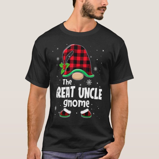 Great uncle Gnome Buffalo Plaid Christmas Matching T-Shirt (Vorderseite)