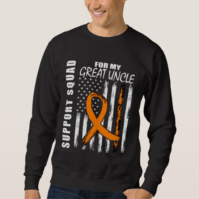 Great Uncle Leukemia Awareness American Flag Suppo Sweatshirt (Vorderseite)