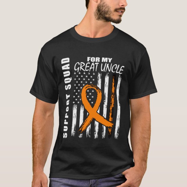Great Uncle Leukemia Awareness American Flag Suppo T-Shirt (Vorderseite)