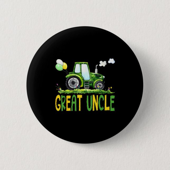 Great Uncle Of The Birthday Boy Tractor Farm Truck Button (Vorderseite)