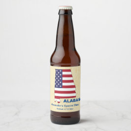 GREAT USA ALABAMA STAAT MONOGRAM BIERFLASCHENETIKETT