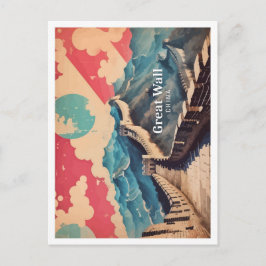 Great Wall China Pop Kunst, Kultur und Kultur Postkarte
