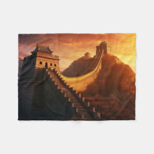 Great Wall of China Sunset Fleece Blanket - Asien