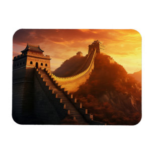 Great Wall of China Sunset Magnet - Majestic Asian