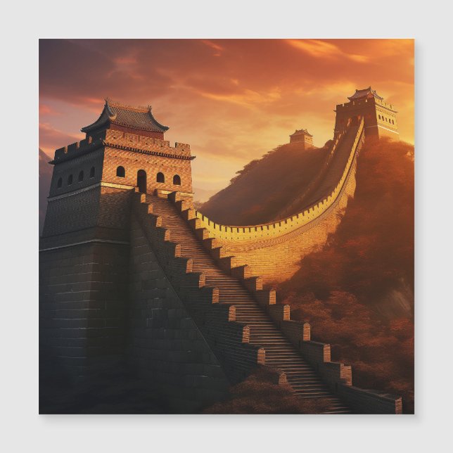 Great Wall of China Sunset Magnetic Card - Asiatis Magnetkarte (Vorderseite)