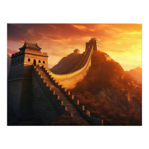Great Wall of China Sunset - Majestic Asian Fotodruck