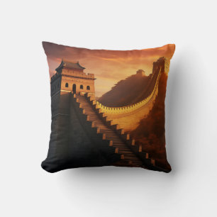 Great Wall of China Sunset Throw Kissen - Majestic