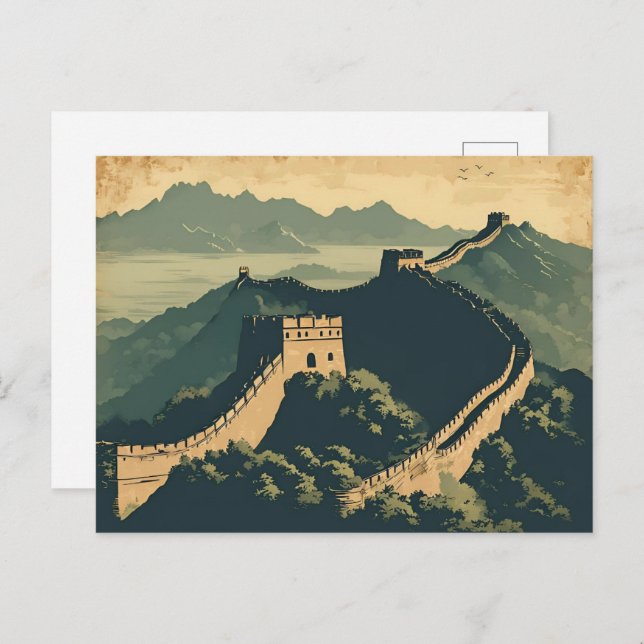Great Wall of China Travel Postcard Postkarte (Vorne/Hinten)