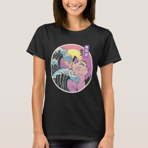 Great Wave Cat Art Mashup Japanisch Vaporwave Retr T-Shirt