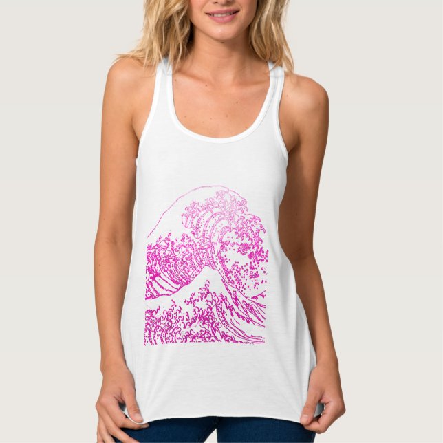 Great Wave Hokusai, Hot Pink Tank Top (Vorderseite)