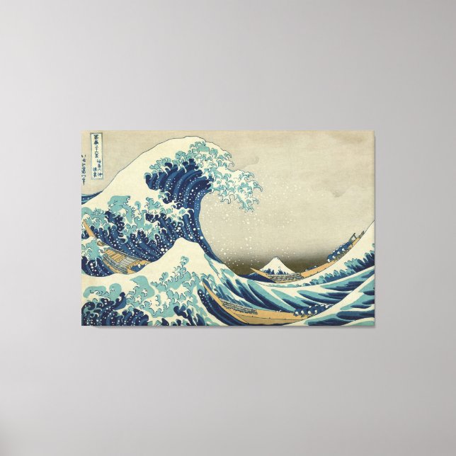 Great Wave Hokusai Stretched Canvas Print Leinwanddruck (Vorderseite)