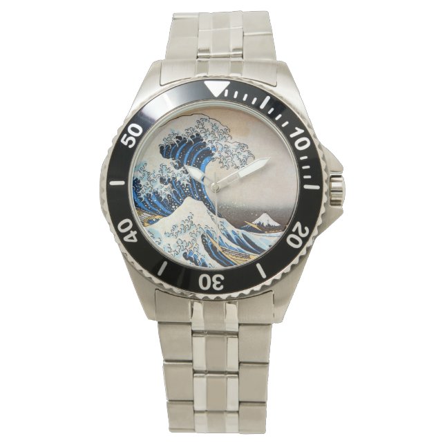 Great Wave, Hokusai, Ukiyo-e Armbanduhr (Vorderseite)