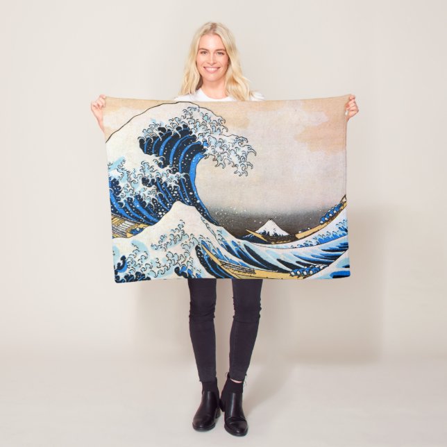 Great Wave, Hokusai, Ukiyo-e Fleecedecke (Beispiel)