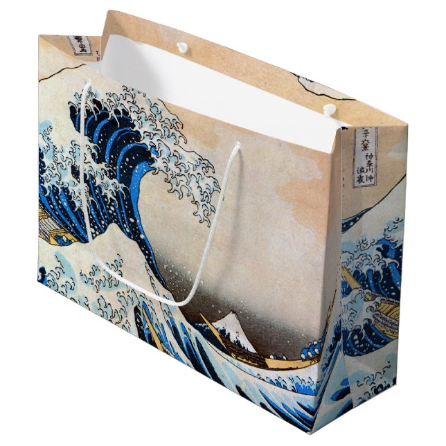 Great Wave, Hokusai, Ukiyo-e Große Geschenktüte (Vorderseite Schrägansicht)