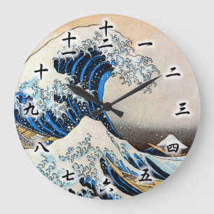 Great Wave, Hokusai, Ukiyo-e Große Wanduhr