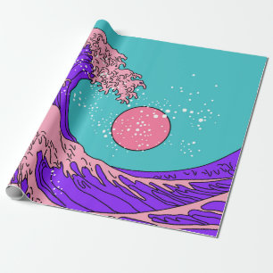 Great Wave in Damwave Pop Art Style. View on the Geschenkpapier