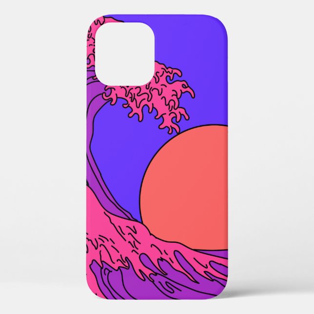 Great Wave in Vaporwave Pop Art Style. Ansicht auf Case-Mate iPhone Hülle (Rückseite)