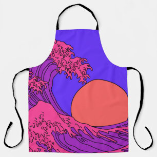 Great Wave in Vaporwave Pop Art style. View on oce Schürze