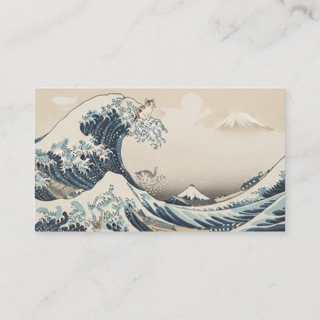 Great Wave Inspired Japanese Business Card  Visitenkarte (Rückseite)