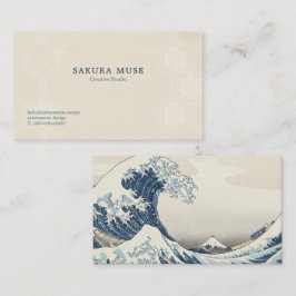 Great Wave Inspired Japanese Business Card  Visitenkarte