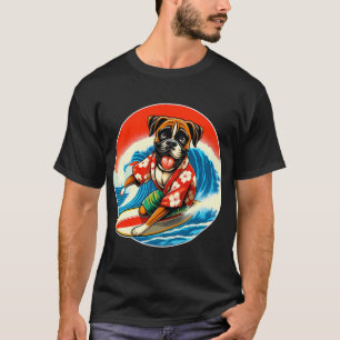 Great Wave Kanagawa Boxerhund Surfen T-Shirt