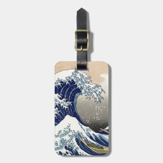 Great Wave Kanagawa Japanese Painting Gepäckanhänger (Vorderseite vertikal)