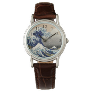 Great Wave Kanagawa japanisches Gemälde Armbanduhr
