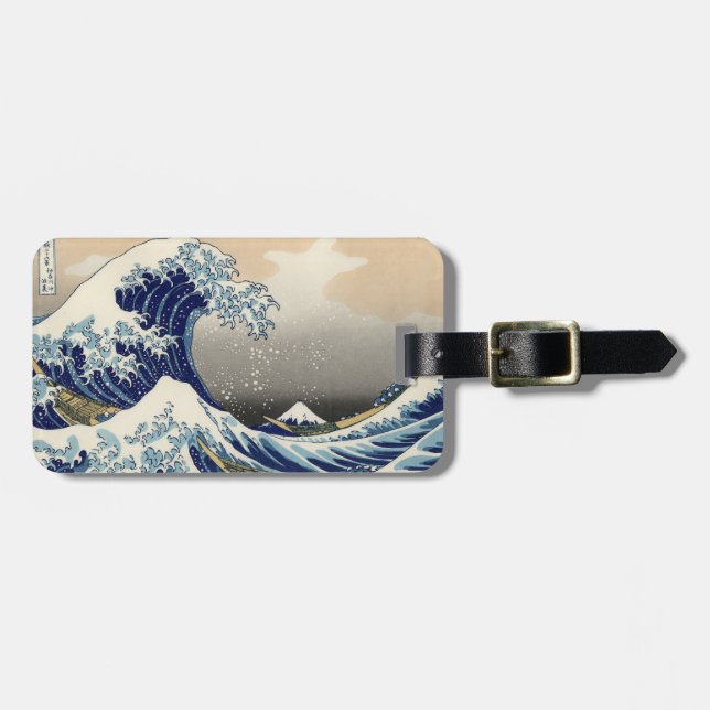 Great Wave Kanagawa japanisches Gemälde Gepäckanhänger (Vorderseite horizontal)